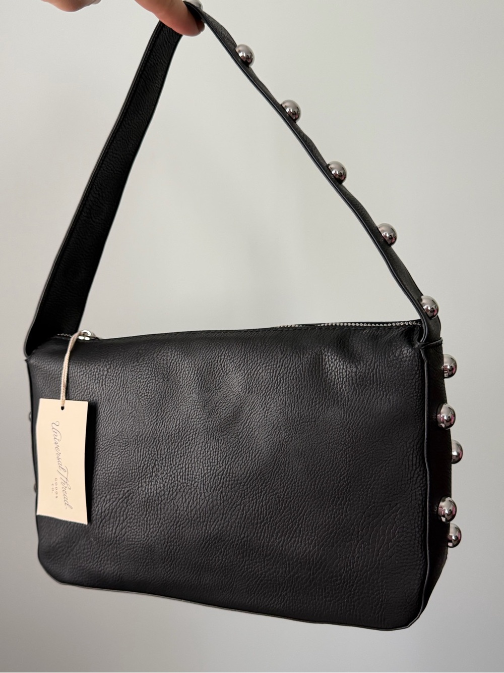 Universal Thread Black Shoulder Bag with Silver Stud Accents